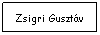 Text Box: Zsigri Gusztv
